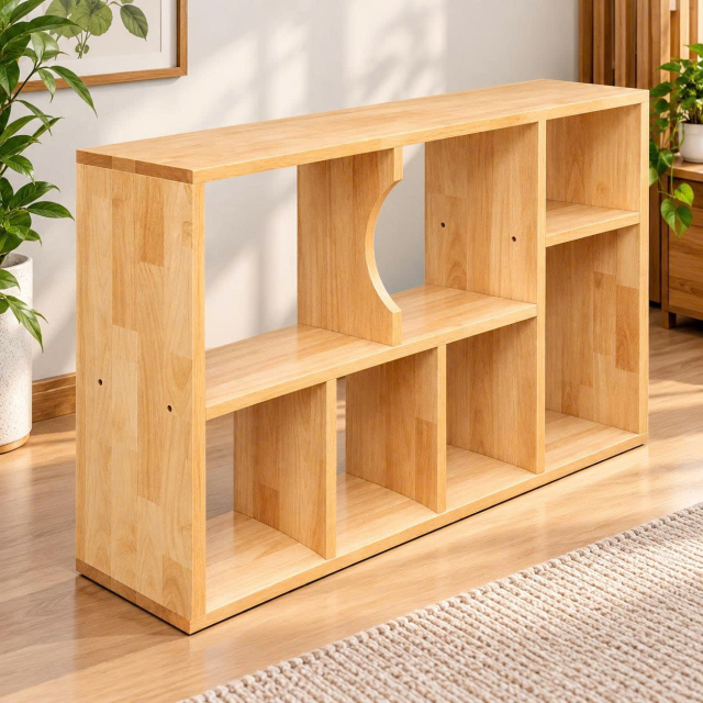 Giá sách 60x1m gỗ cao su tự nhiên