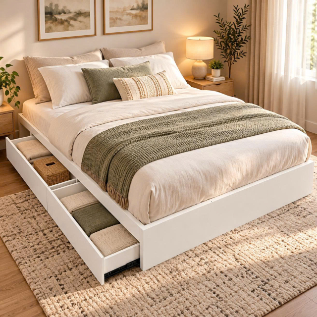 Giường Ngủ Bệt Có Ngăn Kéo Đựng Đồ Dưới Gầm