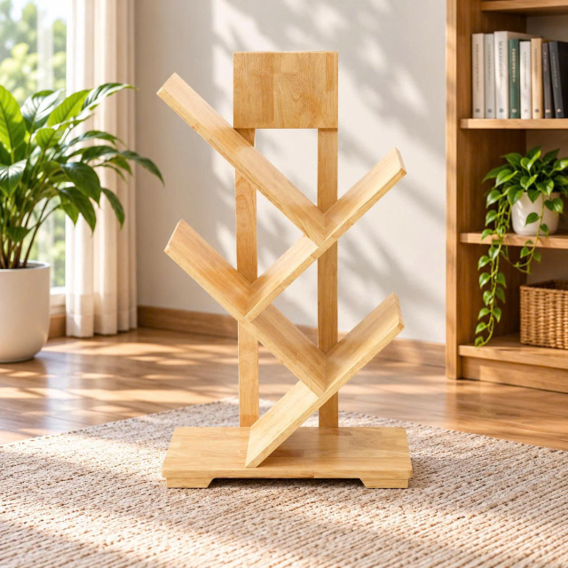 Kệ sách thiết kế hình xương cá 4 tay